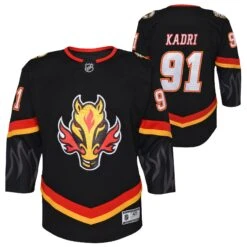 Outerstuff YouthCalgary Flames Nazem Kadri Alternate BlackReplica Jersey -SportsCloset Clothing K5BSHAUF 002 FLMNK KADRI FLAMES ST