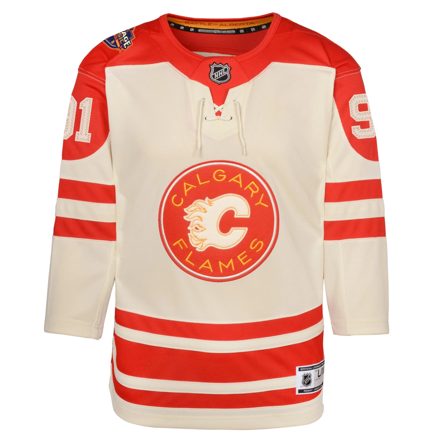 Outerstuff YouthCalgary Flames Nazem Kadri 2023 Heritage Classic CreamReplica Jersey 2 Outerstuff YouthCalgary Flames Nazem Kadri 2023 Heritage Classic CreamReplica Jersey - Image 2