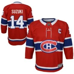 Outerstuff ChildMontreal Canadiens Nick Suzuki Home RedReplica Jersey -SportsCloset Clothing K5BUHCAA 000 CNDNS SUZUKI CANADIENS ST