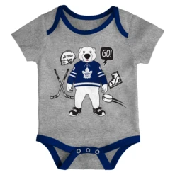 NewbornToronto Maple Leafs Triple Clapper 3 Piece Creeper Set -SportsCloset Clothing K5I1FC2Y 000 MAP MAPLELEAFS A3