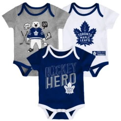 NewbornToronto Maple Leafs Triple Clapper 3 Piece Creeper Set