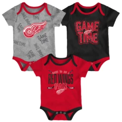 Outerstuff InfantDetroit Red Wings Game Time 3 Piece Creeper Set