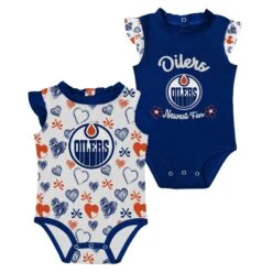 Outerstuff Infant Edmonton Oilers Happy Hearts 2 Piece Creeper Set
