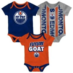 Outerstuff Infant Edmonton Oilers Loyal Buddies 3 Piece Creeper Set