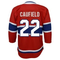 Outerstuff ChildMontreal Canadiens Cole Caufield Home RedReplica Jersey
