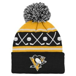 Outerstuff InfantPittsburgh Penguins Face-Off Cuffed Knit Beanie With Pom