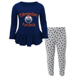 Outerstuff ChildEdmonton Oilers Sweet Heart Long Sleeve Shirt/Pant Set