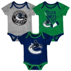 Outerstuff InfantVancouver Canucks Cuddle & Play 3-Pack Creeper Set