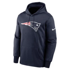 Men’sNew England Patriots Nike Primary Logo Navy Therma Pullover Hoodie