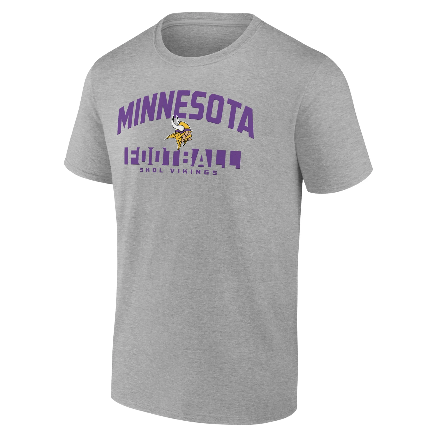 Men’s Minnesota Vikings Fanatics Screen Block T-Shirt – Grey 2 Men’s Minnesota Vikings Fanatics Screen Block T-Shirt – Grey - Image 2