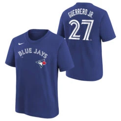 Outerstuff YouthToronto Blue Jays Vladimir Guerrero Jr. Name & Number T-Shirt – Royal