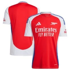 Men’s Arsenal Adidas 24/25 Home Replica Jersey – Red