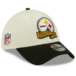 Pittsburgh Steelers New Era 2022 NFL Sideline Official 39THIRTY 2-Tone Flex Hat – Cream/Black