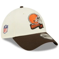 Cleveland Browns New Era 2022 NFL Sideline Official 39THIRTY 2-Tone Flex Hat – Cream/Brown