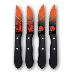 Cleveland Browns 4-Piece Stainless Steel Steak Knife Set