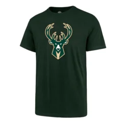'47 BRAND Men’sMilwaukee Bucks ’47 Brand Green Big Logo T-Shirt