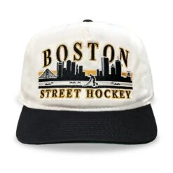 '47 BRAND Celly Hockey Boston Street Hockey Snapback Hat – Cream/Black