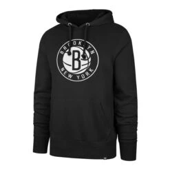 '47 BRAND Men’sBrooklyn Nets ’47 Brand Black Imprint Headline Hoodie