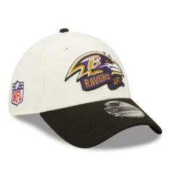 Baltimore Ravens New Era 2022 NFL Sideline Official 39THIRTY 2-Tone Flex Hat – Cream/Black