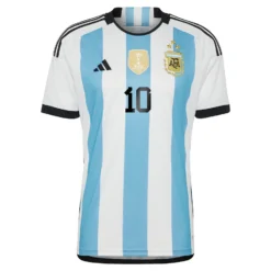 Men’s Adidas Argentina National Team Lionel Messi 2022 World Cup Winners Home Replica Jersey – White/Light Blue -SportsCloset Clothing light blue argentina national team 2022 winners home replica jersey pi5279000 altimages ff 5279386 37069dd8eb17664c7ad1alt2 full