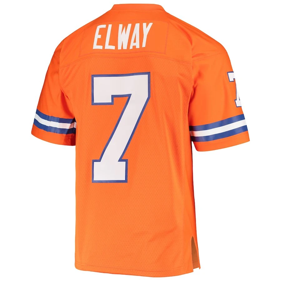 Men’sDenver Broncos John Elway Mitchell & Ness 1990 Legacy Replica Jersey – Orange 2 Men’sDenver Broncos John Elway Mitchell & Ness 1990 Legacy Replica Jersey – Orange - Image 2