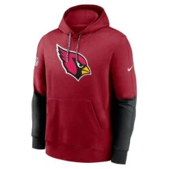 Men’s Arizona Cardinals Nike 2024 NFL Sideline Club Fleece Pullover Hoodie – Red/Black