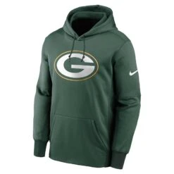 Men’sGreen Bay Packers Nike Primary Logo Green Therma Pullover Hoodie