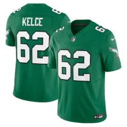 Men’s Philadelphia Eagles Jason Kelce Alternate Nike Vapor F.U.S.E. Limited Jersey – Kelly Green