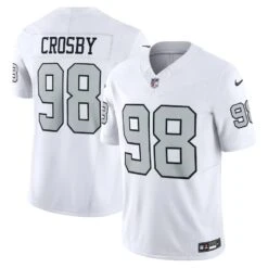 Men’s Las Vegas Raiders Maxx Crosby Nike Vapor F.U.S.E. Limited Jersey – White