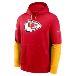 Men’s Kansas City Chiefs Nike 2024 NFL Sideline Club Fleece Pullover Hoodie – Red/Yellow