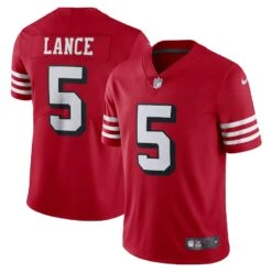 Men’sSan Francisco 49ers Trey Lance Nike Red Alternate Vapor Limited Player Jersey
