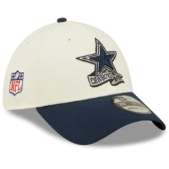 Dallas Cowboys New Era 2022 NFL Sideline Official 39THIRTY 2-Tone Flex Hat – Cream/Navy