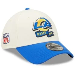 Los Angeles Rams New Era 2022 NFL Sideline Official 39THIRTY 2-Tone Flex Hat – Cream/Royal