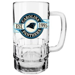 Carolina Panthers 18oz Retro Banner Beer Stein Glass Mug