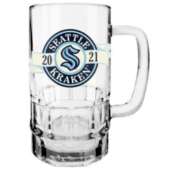 Seattle Kraken 18oz Retro Banner Beer Stein Glass Mug
