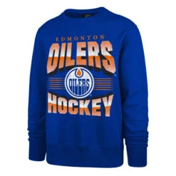 '47 BRAND Men’s Edmonton Oilers ’47 Brand Bradley Fleece Crewneck Sweatshirt – Black