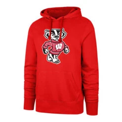 '47 BRAND Men’s NCAA Wisconsin Badgers ’47 Brand Imprint Headline Hoodie – Red
