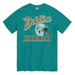 '47 BRAND Men’s Miami Dolphins ’47 Brand Fly By T-Shirt – Aqua