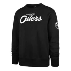 '47 BRAND Men’s Edmonton Oilers ’47 Brand Attitude Fleece Crewneck Sweatshirt – Black