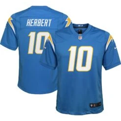 YouthNike Justin Herbert Los Angeles Chargers Game Jersey – Powder Blue